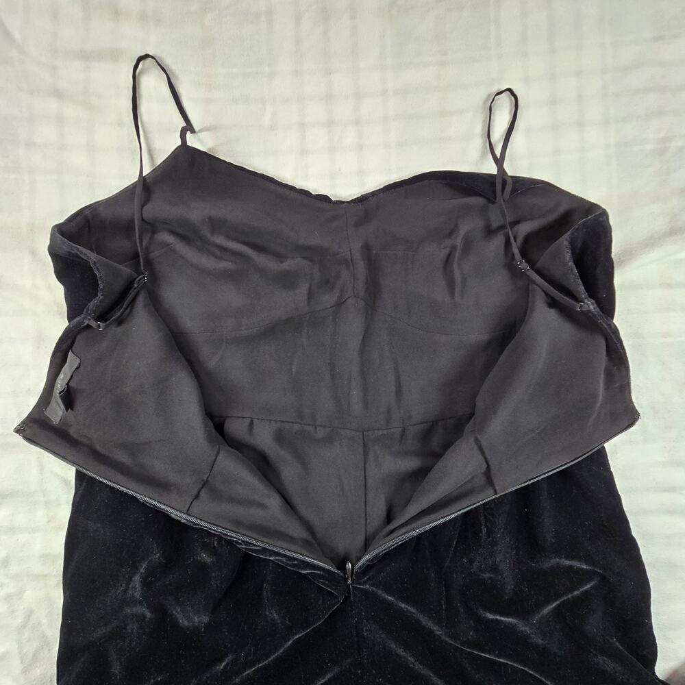 J. CREW Velvet Spaghetti Strap Wide Leg Cropped Jumpsuit Whimsigoth Black 12 - Picture 4 of 14